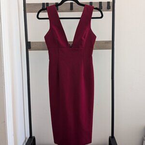 Classy Alice + Olivia Dress — Deep Red/Wine Color